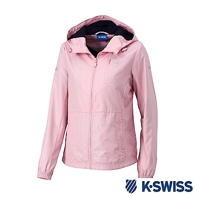 K-SWISS Solid Windbreaker F1刷毛風衣外套-女-粉紅