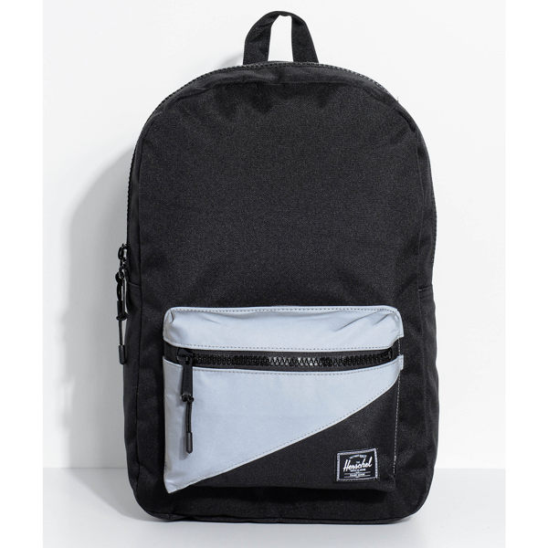Hsin 8折 現貨 Herschel Settlement 中型 黑色 Reflective 反光 塑膠拉鍊 筆電層 帆布 防潑水 後背包