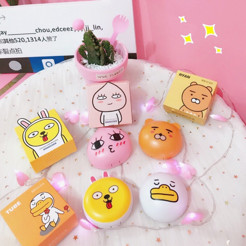 木瓜製品/日韓卡通可愛隱形眼鏡盒子雙聯盒美瞳收納盒旅行伴侶盒隱形眼鏡盒