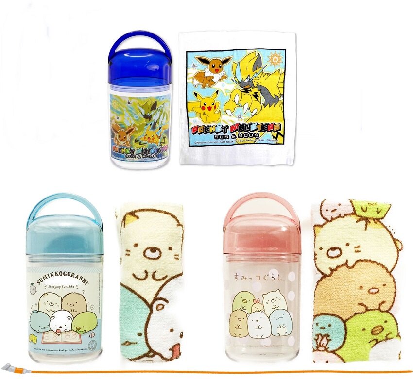 日本製Skater卡通小毛巾附收納罐(綜)，浴巾/毛巾/擦手巾/吸水巾收納罐，X射線【C440298】