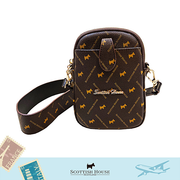 狗狗專屬皮革設計手機包，正面夾層設計以及可拆式皮革背帶，時尚實用，可愛隨身攜帶。