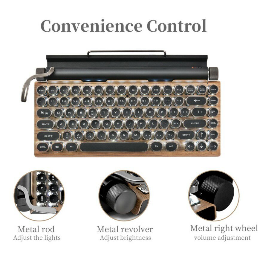 台灣現貨⚡️當天寄出 圓點 復古鍵盤 復古打字機 機械鍵盤 朋克鍵帽 藍牙機械鍵盤 手機 平板 MAC 真機械鍵盤