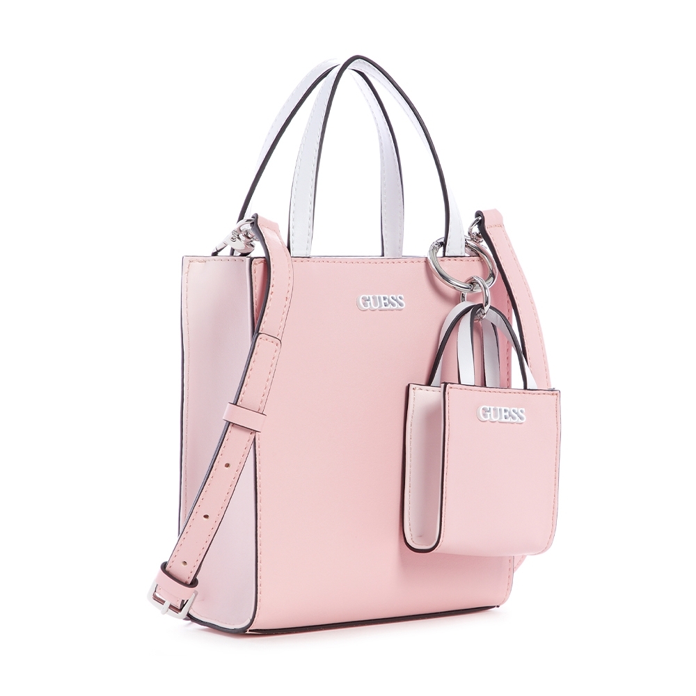 GUESS-女包-簡約糖果色LOGO子母托特包