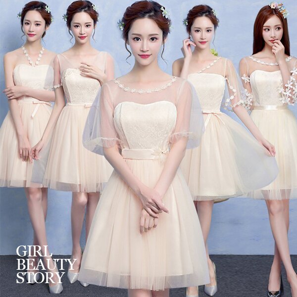 SISI【D7093】甜美花朵泡泡袖、花瓣中袖、花朵掛脖、蝴蝶袖蓬蓬短裙伴娘晚禮服聖誕舞會生日趴跨年尾牙婚禮喜酒