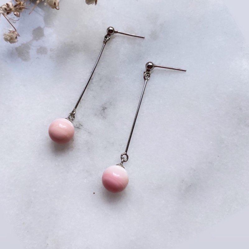 ［讓粉紅泡泡包圍春天?］ -香港展進好貨-美國皇后螺? -粉嫩皇后螺耳環耳針❤️