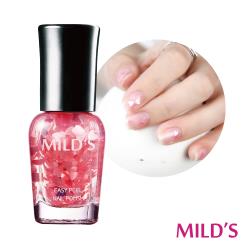 ◎【飽滿色澤，媲美凝膠美甲】輕鬆上色，完美顯色|◎【一撕即卸，不需去光水】輕剝即可卸除，不傷甲不留痕跡|◎【取材單純，無臭無味】不添加有機溶劑，無刺鼻臭味品牌:MILDS品牌定位:開架品牌種類:指甲油