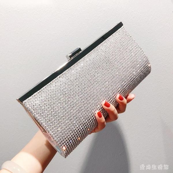 晚宴手拿包 2019新款女名媛時尚包禮服旗袍搭配宴會歐美鑲鉆小手包LB21889 『愛尚生活館』