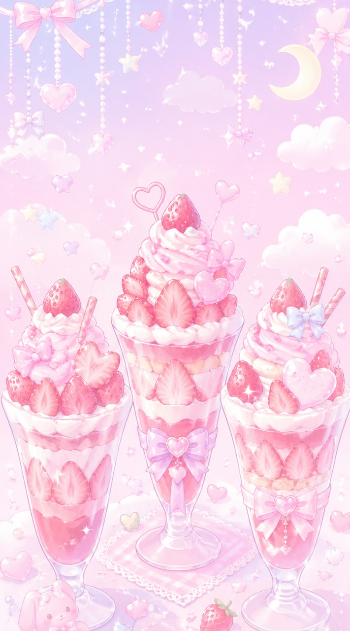 いちごパフェ3つ!!