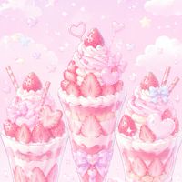 いちごパフェ3つ!!