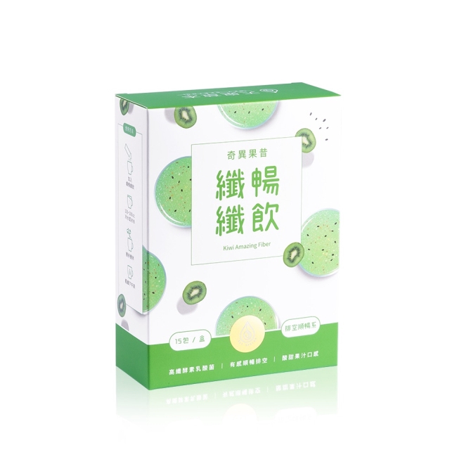 商品規格商品簡述:纖暢纖飲（奇異果昔）規格:13g/包。15包/盒原產地:台灣深、寬、高:12x5x16保存環境:室溫食品業者登錄字號:K-142588782-00000-2投保產品責任險:1000萬