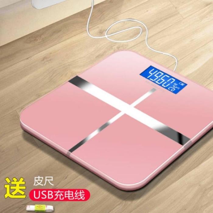 體重計 USB電子秤家用體重秤秤精準成人稱充電電子秤可愛卡通女