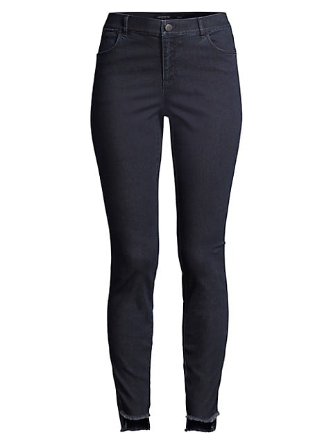 Skinny jeans made of a comfortable stretch fabric and distinguished by a frayed hem.; Five-pocket st
