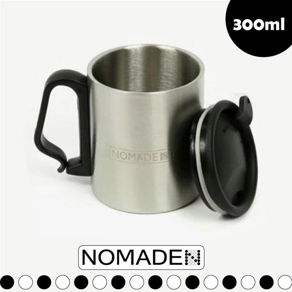 【NOMADE 加蓋真空雙層馬克杯 300ml】N5481/戶外野餐/野營/不鏽鋼杯/保冷保溫