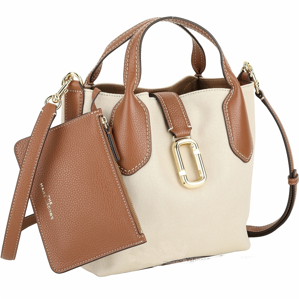 MARC JACOBS THE REPORTER J 金屬釦皮革帆布手提/斜背托特包