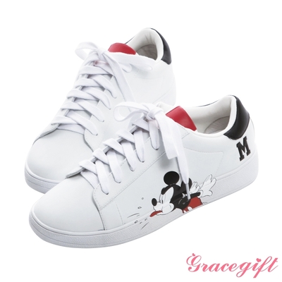 Disney collection by gracegift-迪士尼厭世米奇綁帶休閒鞋 黑