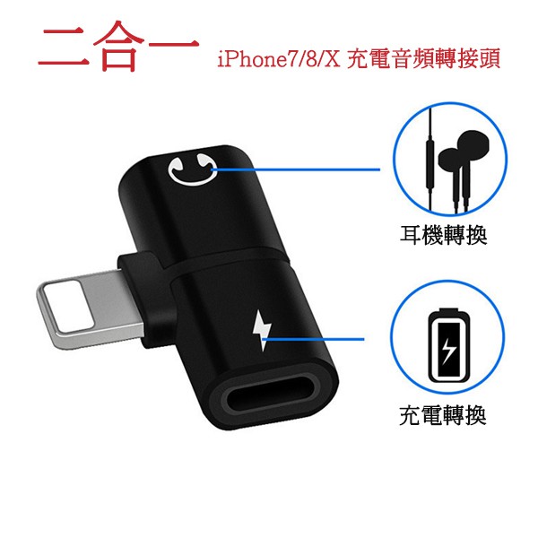 全系列 Iphone轉接頭 雙Lightning轉接線 3.5mm耳機轉接頭 轉接器XR充電線i7 i8 XS 手遊適用 Iphone7 / 8 / PLUS / X / XS/ XR / XSMAX