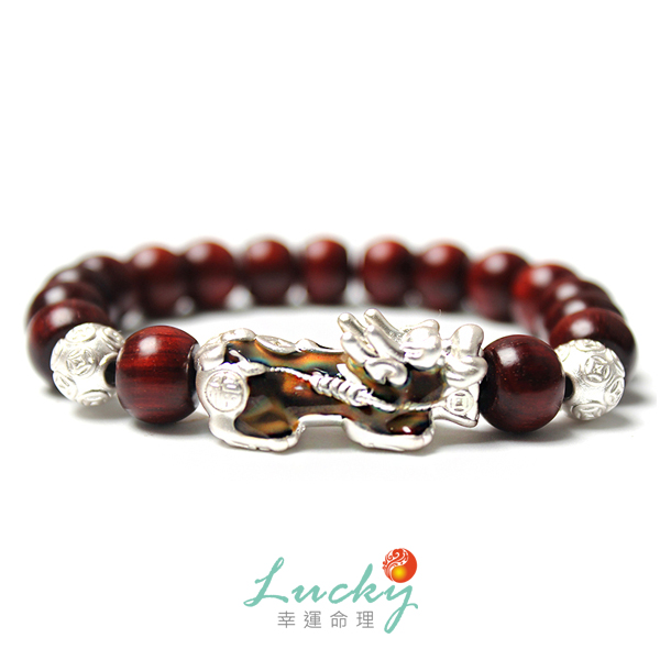 幸運命理 變色貔貅! 招財守庫×開運化煞 檀木桶珠 貔貅手鍊【LB84】