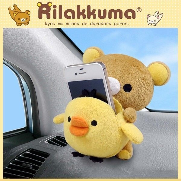 權世界@汽車用品 日本 Rilakkuma 懶懶熊 拉拉熊 小雞 智慧型手機架 收納置物盒 RK-20