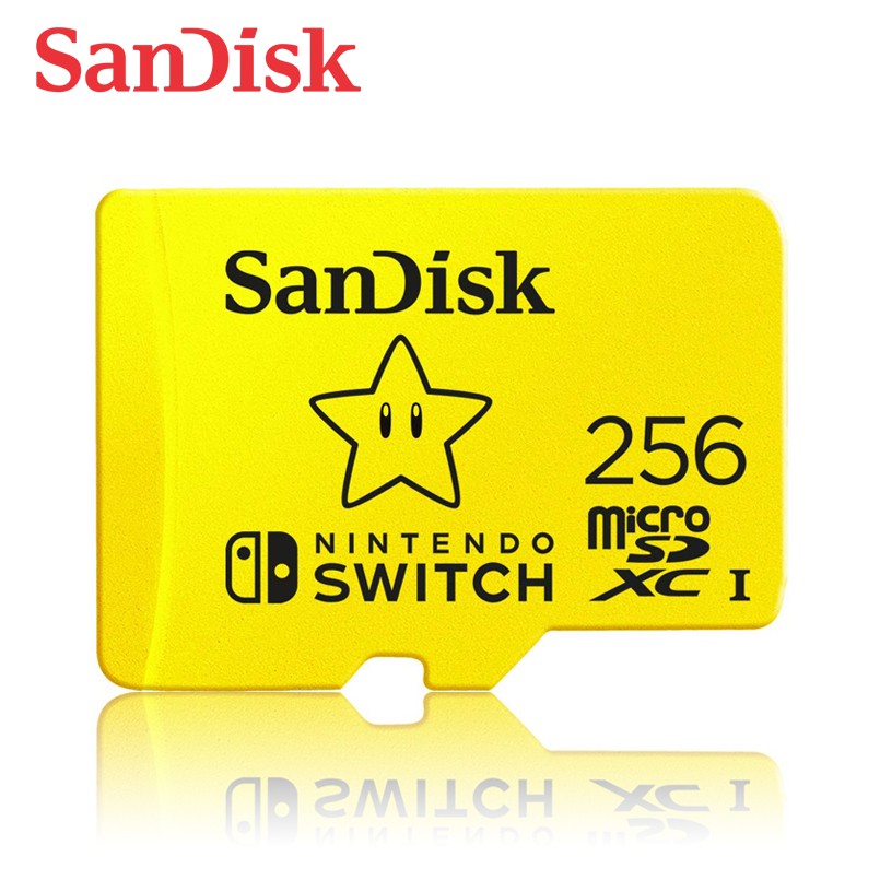 NINTENDO SWITCH™ 專用記憶卡 官方授權的 Nintendo Switch 專用 SanDisk microSDXC 記憶卡，為您的遊戲機提供可靠且高效能的儲存裝置。增加至 256GB 
