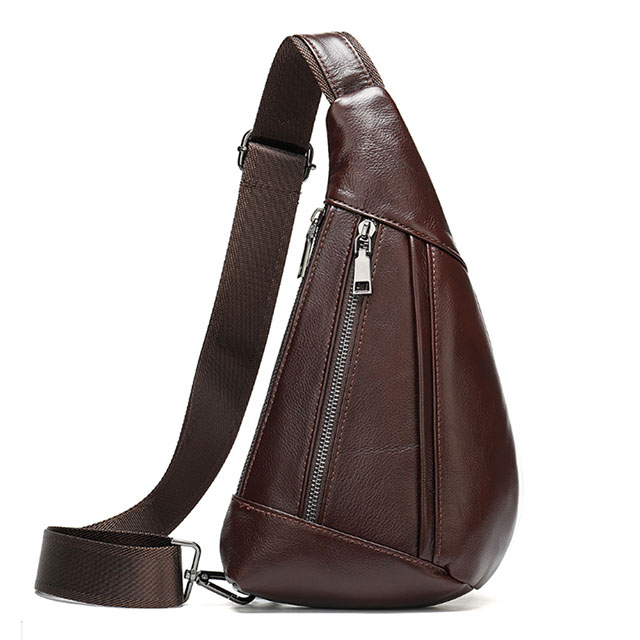 【布童帆想】男士歐美個性時尚有型真皮胸包(胸包)