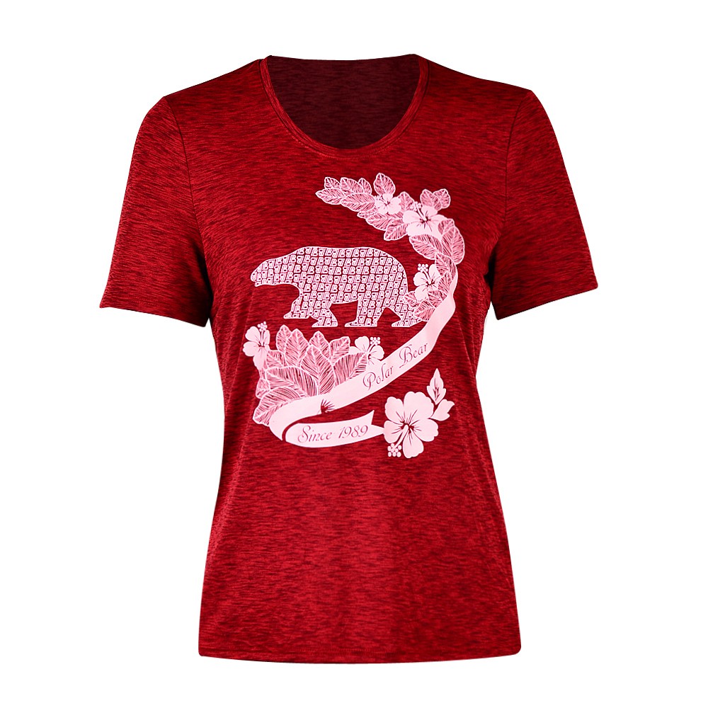 布料特性: 吸濕排汗 / 彈性商品特色:1.使用吸濕排汗彈性針織布系列2.短袖短版長度設計3.布面雙色麻花設計，前胸有胸褶設計4.經典百搭圓領設計，單穿或當內著搭配皆可5.前胸有品牌圖騰印花設計