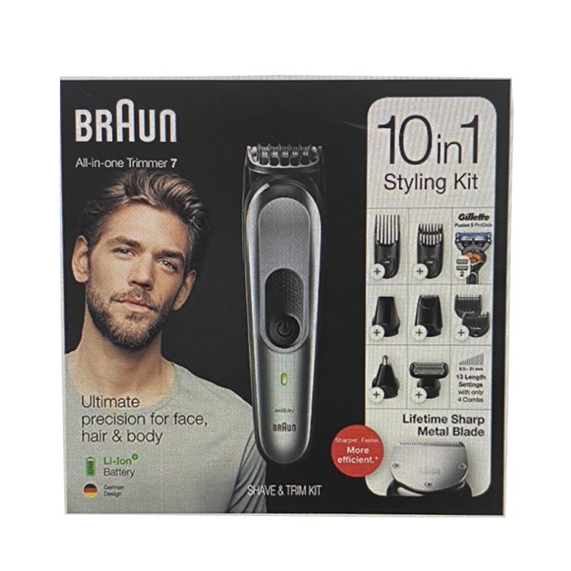 [9美國直購] Braun 德國百靈 10合一 男士電動修容組 MGK7221 Beard Trimmer ＆ Body Grooming KitPS.圖片僅供參考,商品以實物為准!Adapts to