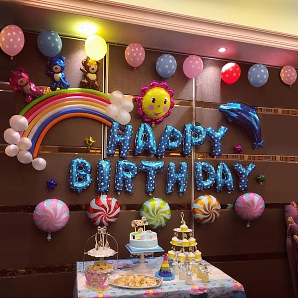 生日氣球套餐寶寶周歲兒童生日派對布置裝飾用品卡通字母鋁膜氣球