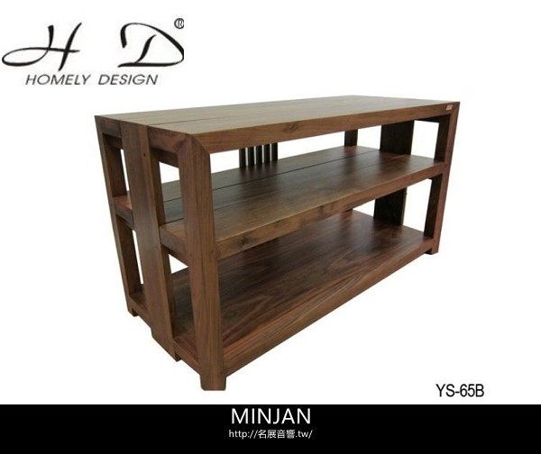 【名展音響】義大利精品 Homely Design 胡桃原木材質，純手工製造 YS-65B 三層電視音響架