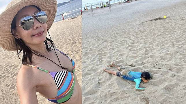 丁寧暑假帶小孩遊山玩水。翻攝丁寧臉書