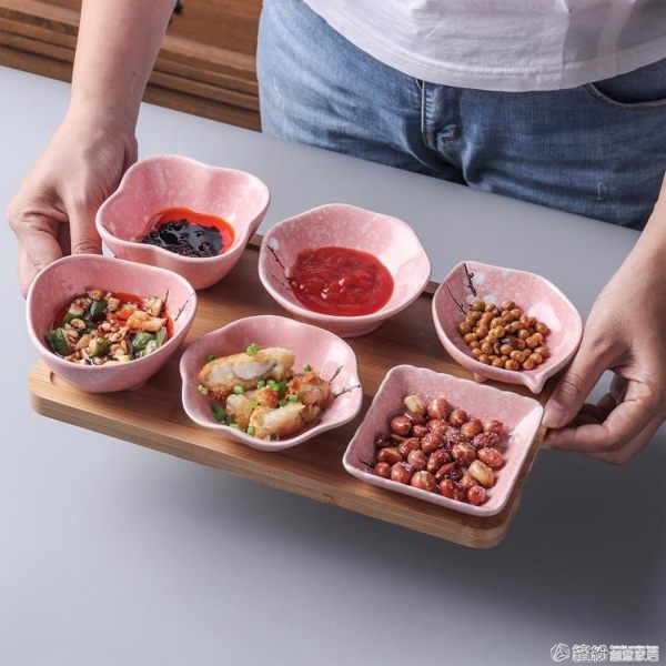 陶瓷味碟子家用餃子蘸料碟小吃小菜碟火鍋料碗醬油調味碟送禮禮盒 繽紛創意家居