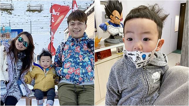 知名網紅蔡阿嘎和老婆二伯結婚後，生下1子「蔡桃貴」。(圖／翻攝自蔡阿嘎臉書)
