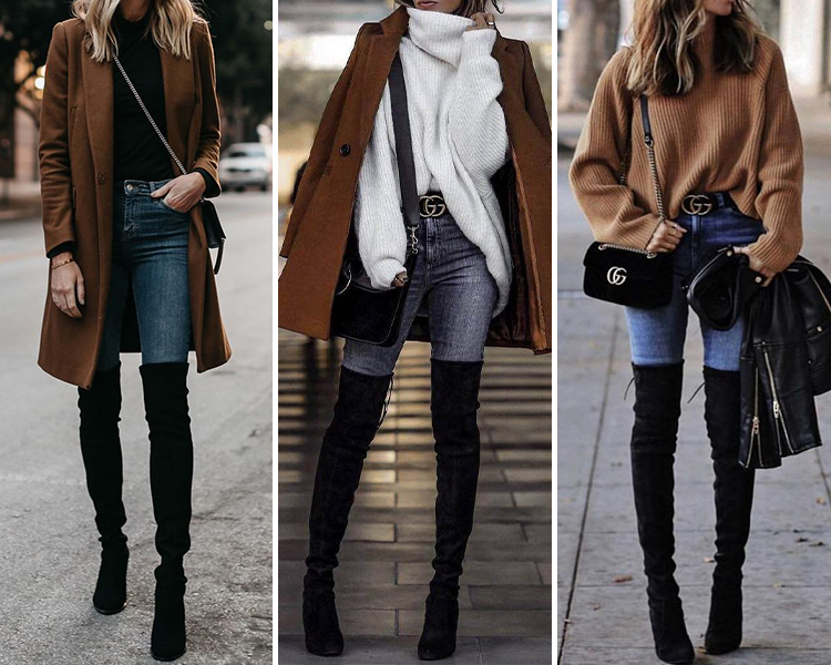 膝上靴穿搭 膝上靴 過膝靴 黑色膝上靴