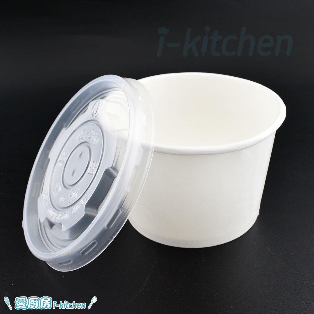 名稱：免洗塑膠冰淇淋杯+蓋數量：杯+蓋各50入材質：杯身紙漿+PE淋膜、蓋子PP規格：杯子口徑9.5*高6.4cm(容量約260ml)；蓋子直徑10*1cm※尺寸手工測量，些微誤差為正常現象產地：台灣