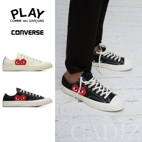 美國正品Converse x Comme des Garons PLAY Chuck70 黑白低筒川久保玲聯名款帆布鞋