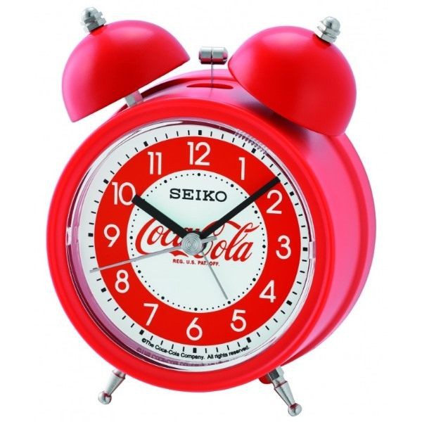 【SEIKO精工】QHK905R 可口可樂聯名款鬧鐘 鬧鐘 響鈴聲 靜音 貪睡 台南 時代鐘錶