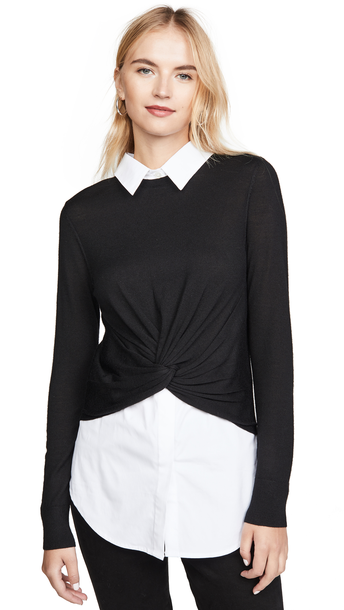 Veronica Beard Phebe Mixed Media Pullover