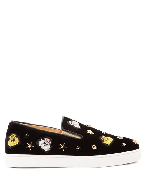 Christian Louboutin - Christian Louboutin's black velvet Italian-made Miss Academy trainers are a ca