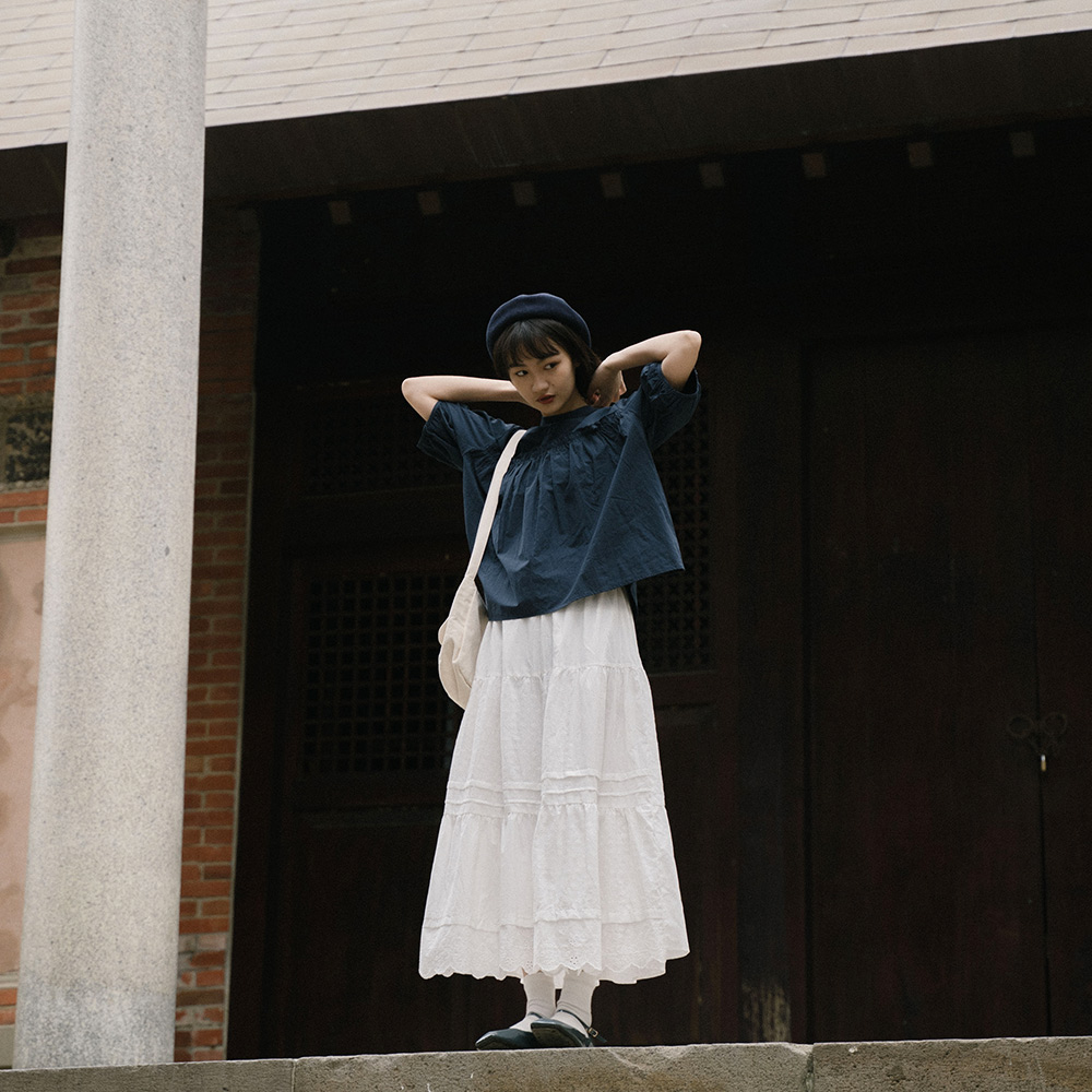 氣質蕾絲緹花拼接蛋糕裙