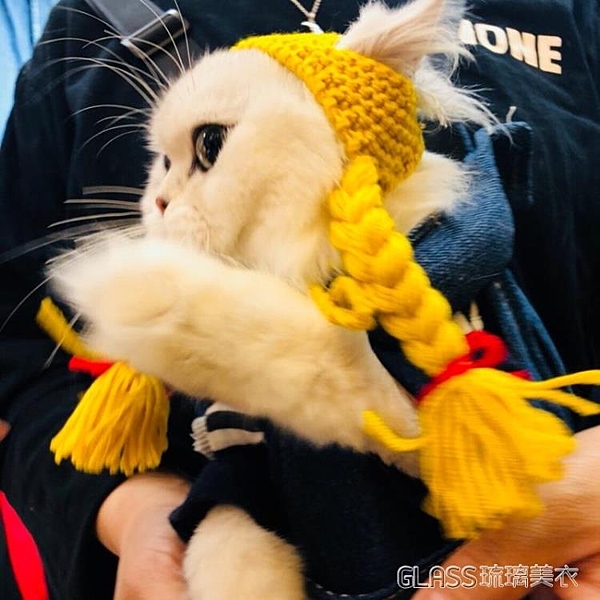 ~手工貓咪頭套帽子~貓貓頭飾狗狗帽子寵物獅子變裝兔子耳朵帽子 琉璃美衣