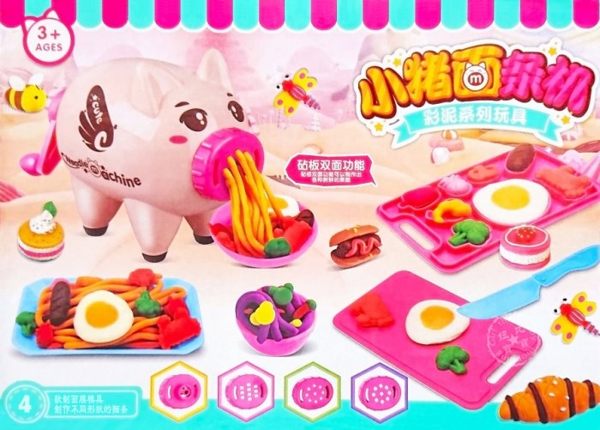 小豬麵條機←黏土 製作 食物 美勞 家家酒 親子 美食 麵食 切切樂 點心