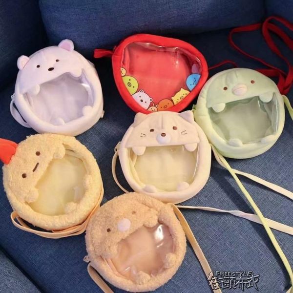 san-x角落生物天婦羅炸蝦斜挎包零錢包迷你收納包角落生物兒童包