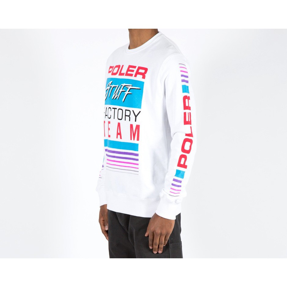 POLER 復古色系字體長袖上衣 MENS CREW NECK moto [GCTC]
