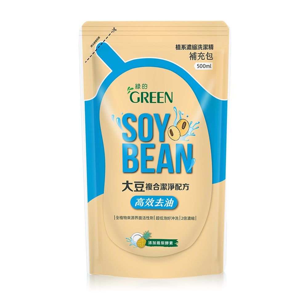 大豆來的潔淨力★大豆複合潔淨配方★全植物來源 介面活性劑★2倍濃縮★鳳梨酵素商品特色天然溫和，專業潔淨為注重健康者打造的洗潔精可清洗嬰幼兒餐具及蔬果品牌：綠的Green功能：碗盤清潔；奶瓶蔬果清潔產地