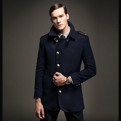 毛呢外套-單排釦西裝領中長款男大衣2色72e14【巴黎精品】