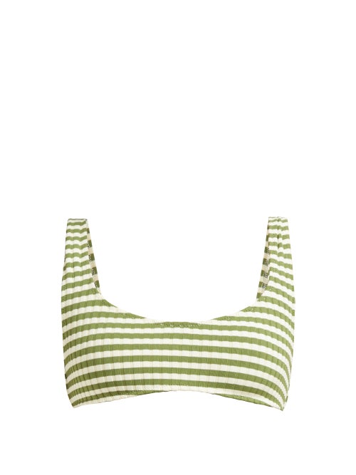Solid & Striped - Solid & Striped's green The Elle bikini top is defined by its subtle silhouette an