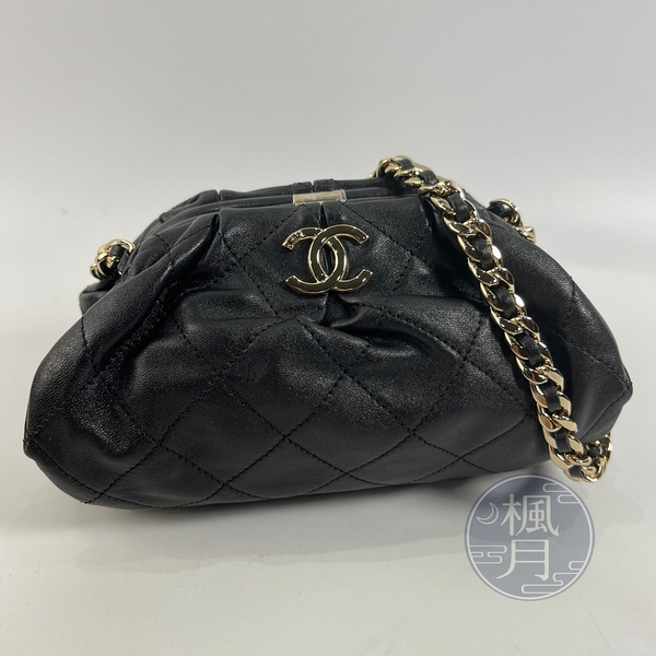 BRAND楓月 CHANEL 香奈兒 AS2493 31開 黑羊皮雲朵包 肩背包 斜背包 側背包 手拿包
