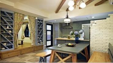 浪漫鄉村風 造型收納書牆設計