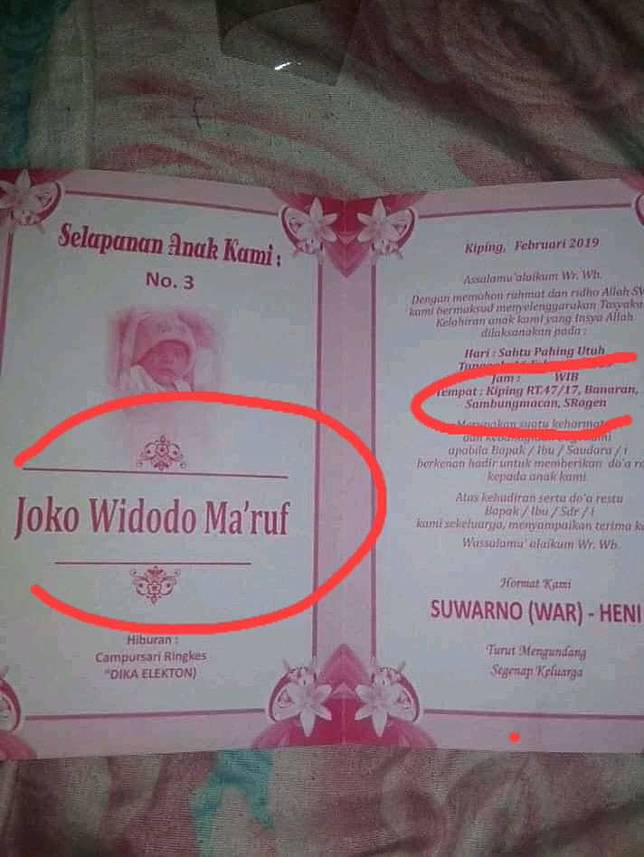 Orangtuanya Ngefans Berat Bayi Ini Dinamai Joko Widodo Maruf