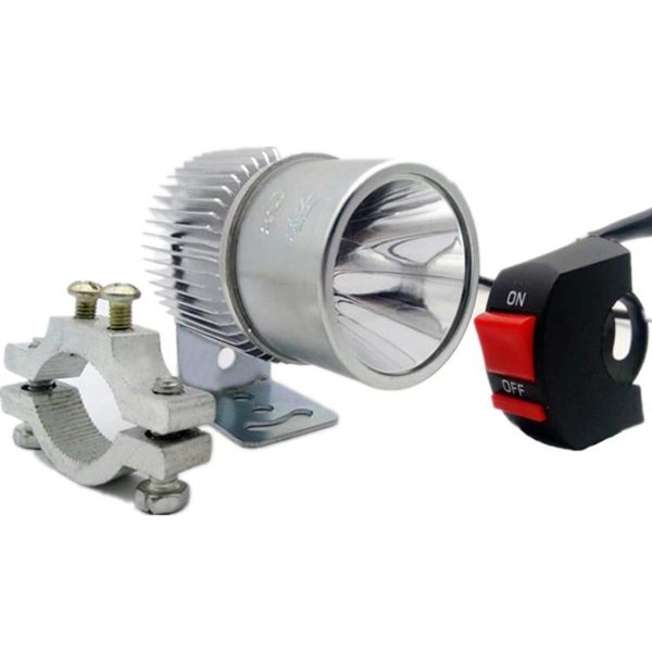 踏板車燈電動自行車燈超亮led大燈改裝內置燈強光外置摩托車射燈