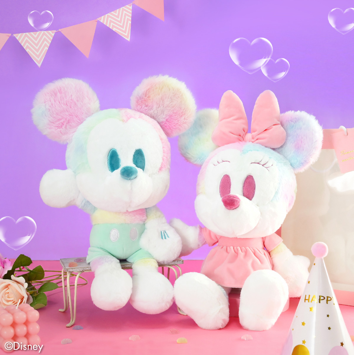 米奇粉絲快收！浪漫馬卡龍色米奇米妮大玩偶開賣，全台限量1000隻，超萌設計送禮首選！